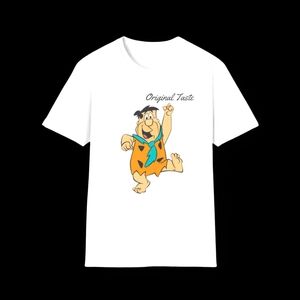 White T-Shirt with Cartoon Print